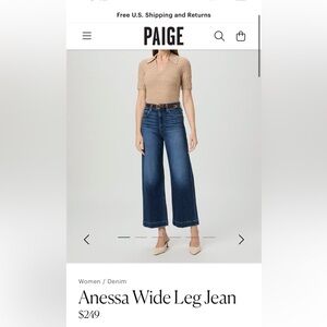 Paige anessa wide leg jean 28